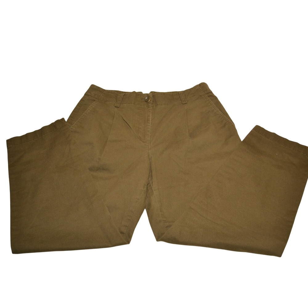 Talbots Womens Olive Green Cotton Blend Chino Pants Size 6 Casual‎ Office Luxury